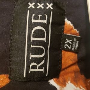 Mens corgi print button down shirt